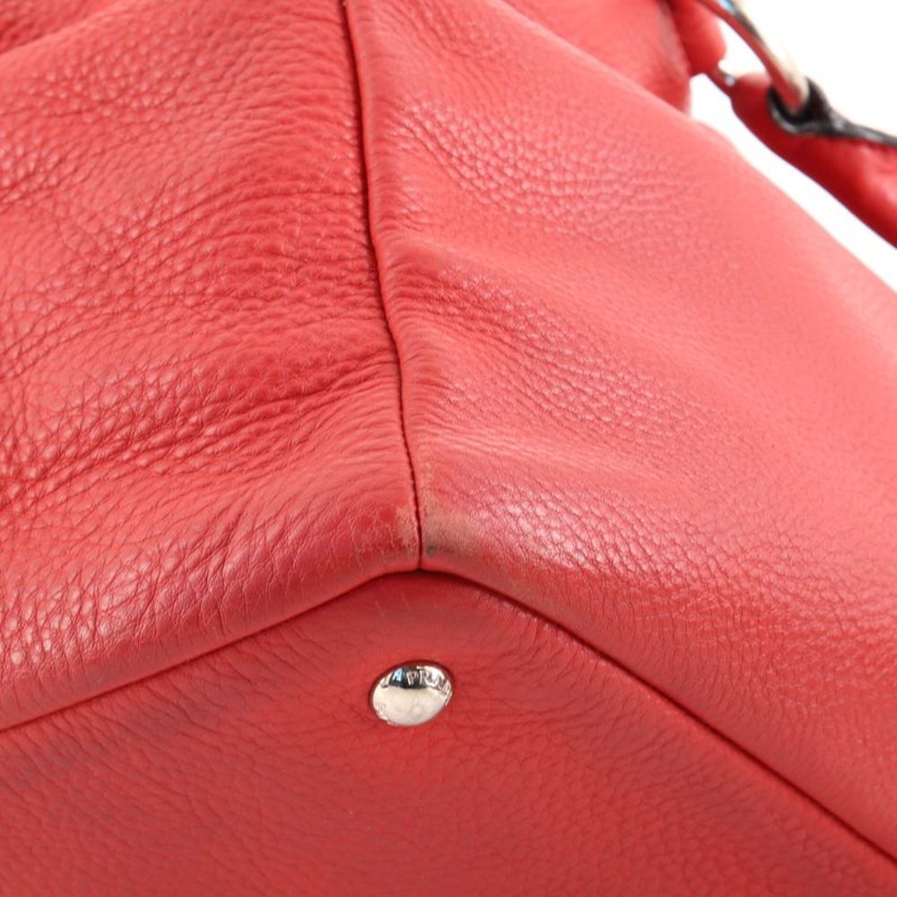 Prada Convertible Open Tote Vitello Daino Medium Red - Picture 7 of 10